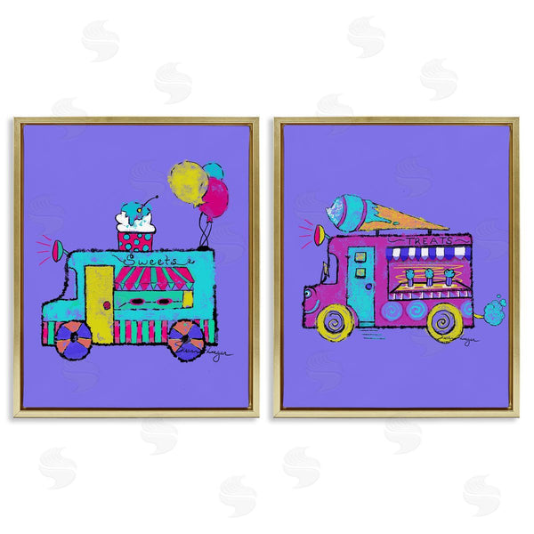 Stupell Industries Susan Lugar | Vibrant Summer Ice Cream Trucks