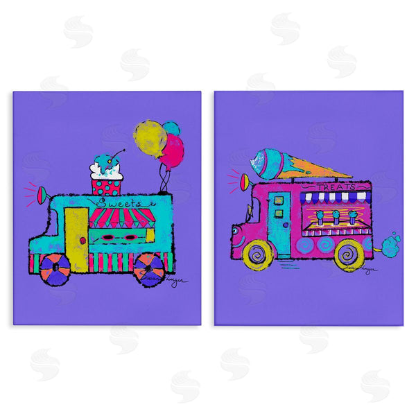 stupell industries Susan Lugar | Vibrant Summer Ice Cream Trucks