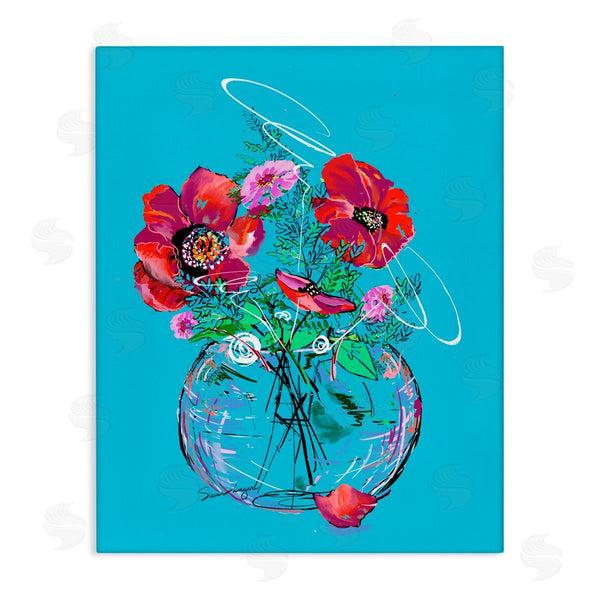 stupell industries Susan Lugar | Vivid Poppies in Clear Vase