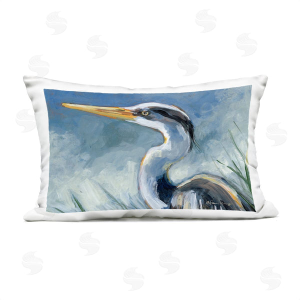 Stupell Industries Susan Winget | Heron Gazing With Grasses Printed Throw Pillow