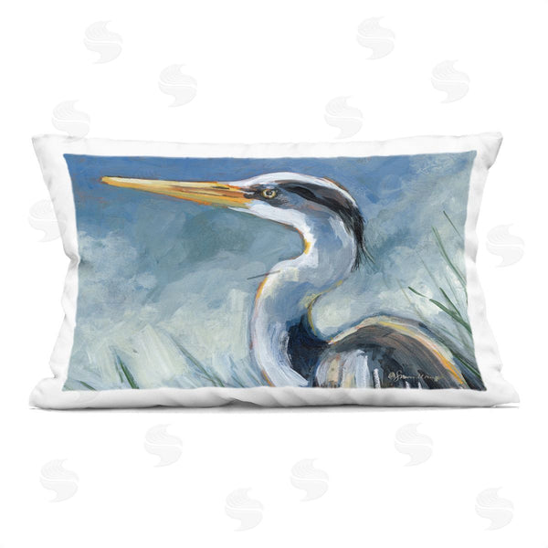 stupell industries Susan Winget | Heron Gazing with Grasses Printed Throw Pillow