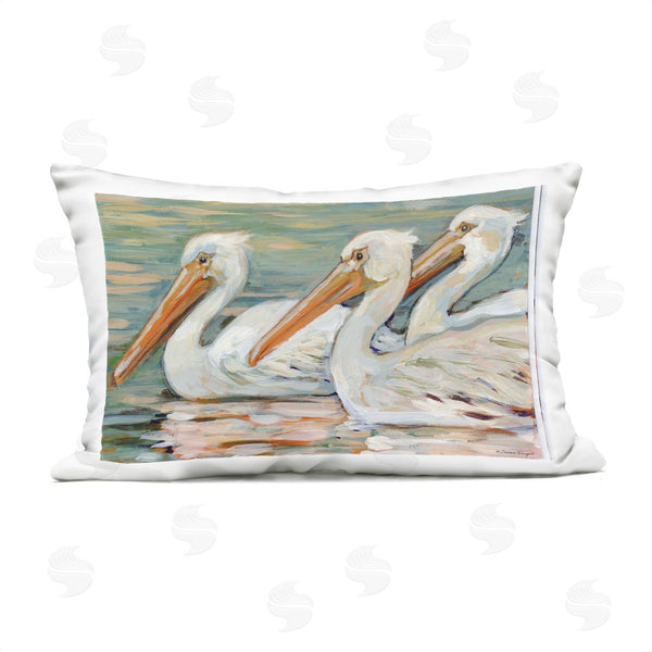 Stupell Industries Susan Winget | Pelican Trio Pond Reflection Printed Throw Pillow