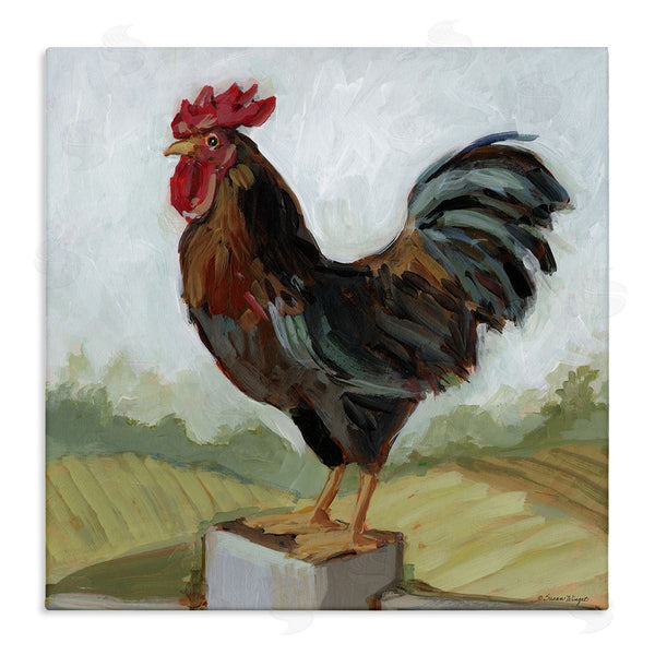 stupell industries Susan Winget | Rooster Perched On Fence