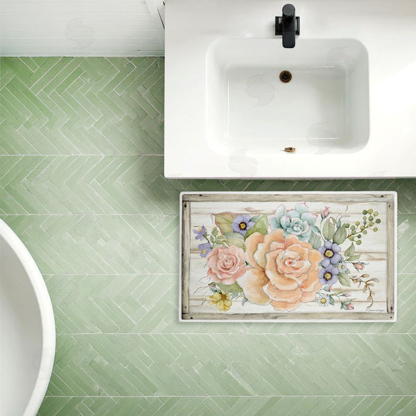 Stupell Industries Susan Winget | Rose Succulent Bouquet Plush Bath Mat