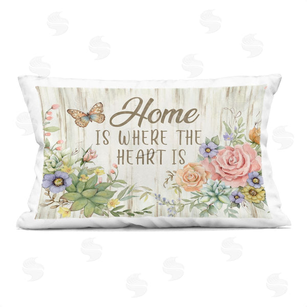 stupell industries Susan Winget | Rose Succulent Where Heart Is Printed Throw Pillow