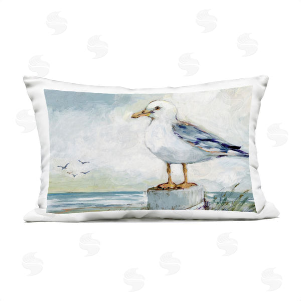 Stupell Industries Susan Winget | Seagull Marine Beach Scene Printed Throw Pillow