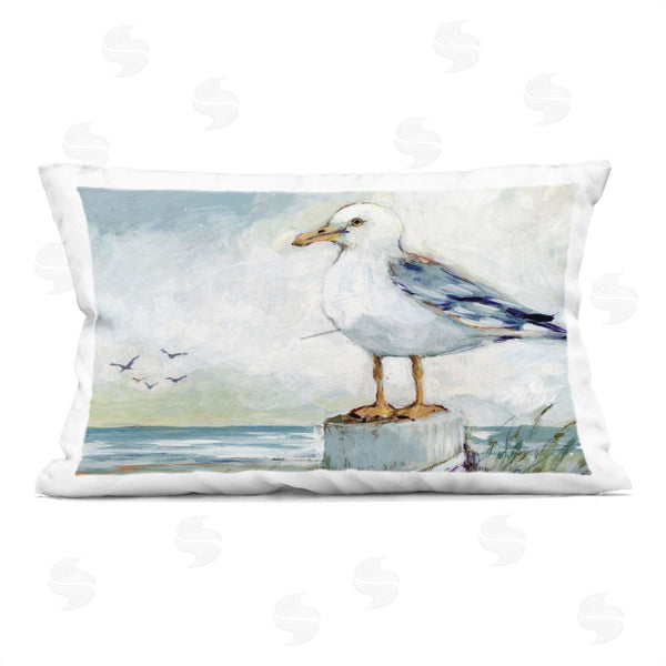 stupell industries Susan Winget | Seagull Marine Beach Scene Printed Throw Pillow