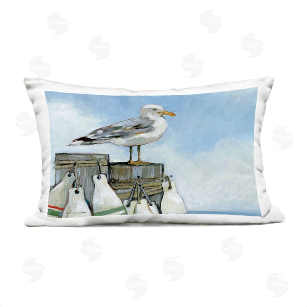 Stupell Industries Susan Winget | Seagull On Pier With Buoy Printed Throw Pillow