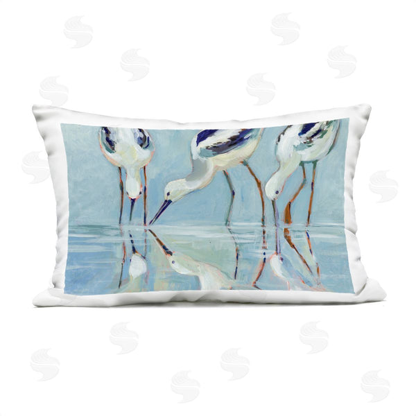 Stupell Industries Susan Winget | Stilt Birds Water Reflections Printed Throw Pillow
