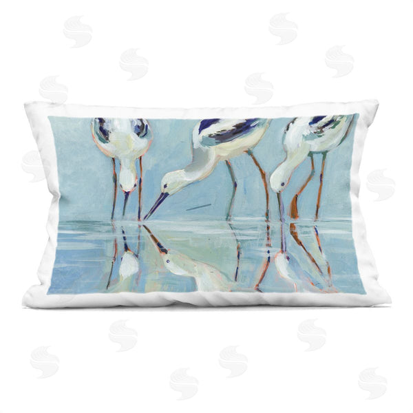 stupell industries Susan Winget | Stilt Birds Water Reflections Printed Throw Pillow