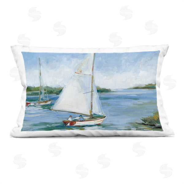 stupell industries Susan Winget | Two Men on Sailboat Printed Throw Pillow