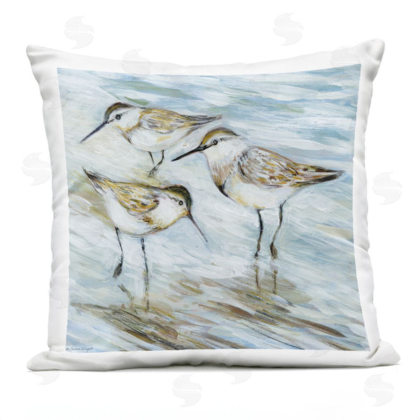 Stupell Industries Susan Winget | Wetlands Sandpiper Trio Printed Throw Pillow