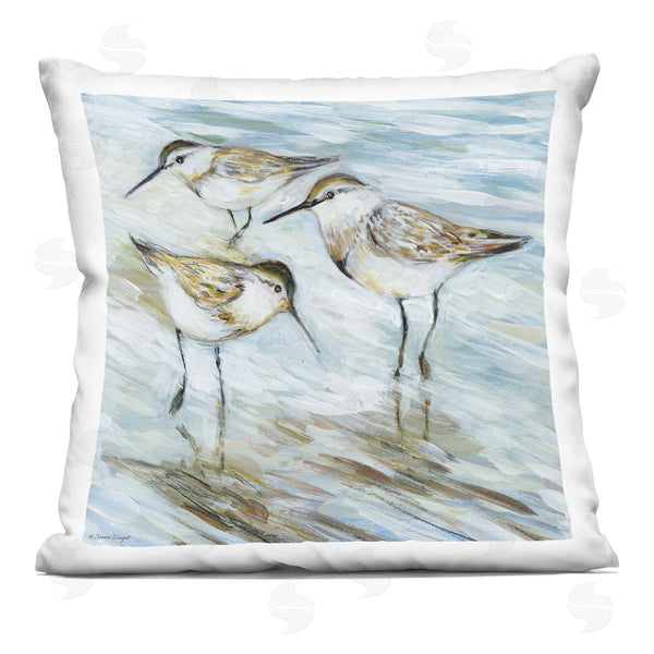 stupell industries Susan Winget | Wetlands Sandpiper Trio Printed Throw Pillow