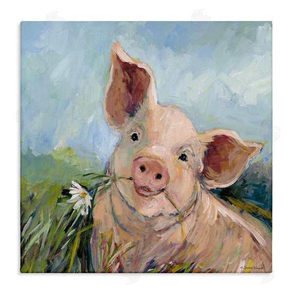 stupell industries Susan Winget | Whimsical Pig & Daisy Painting