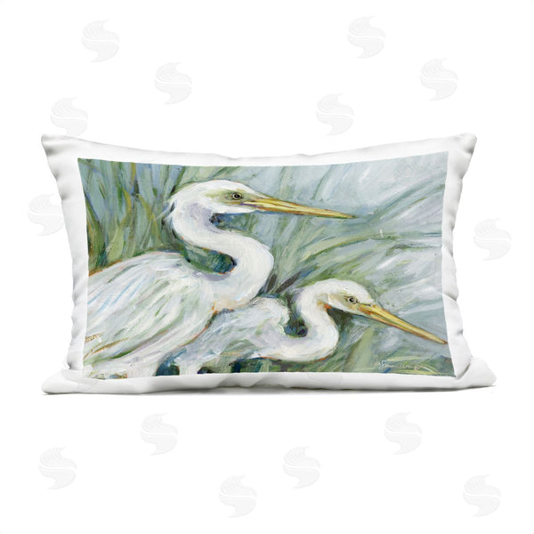 Stupell Industries Susan Winget | White Herons Habitat Printed Throw Pillow