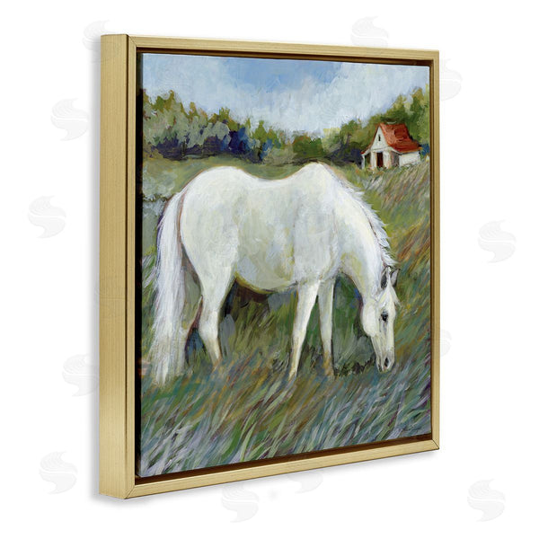 Stupell Industries Susan Winget | White Horse In Field