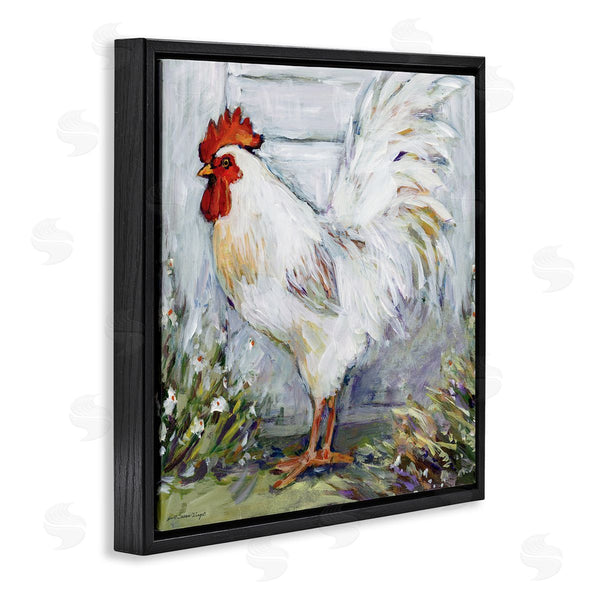 Stupell Industries Susan Winget | White Rooster In Flower Garden