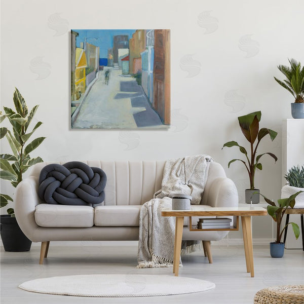 Stupell Industries Susanne Marie | Abstract Figure Walking Empty City Streets Contemporary Painting Wall Art