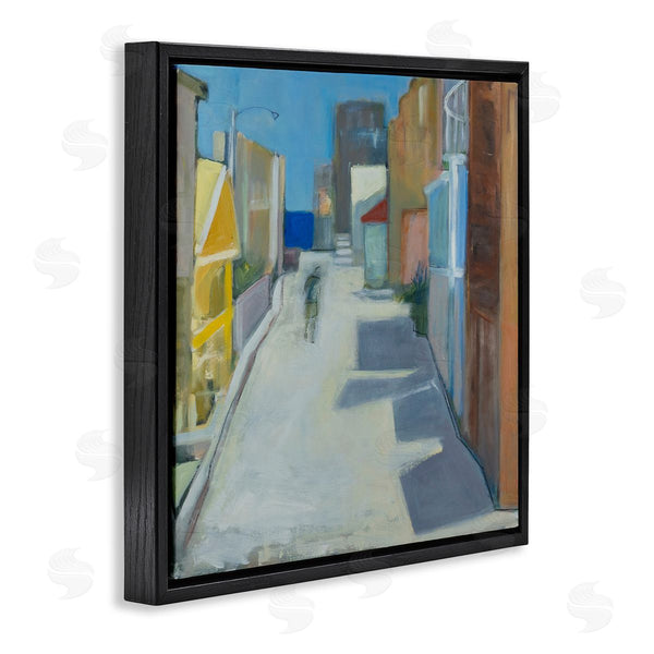 Stupell Industries Susanne Marie | Abstract Figure Walking Empty City Streets Contemporary Painting Wall Art
