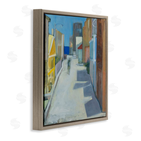Stupell Industries Susanne Marie | Abstract Figure Walking Empty City Streets Contemporary Painting Wall Art