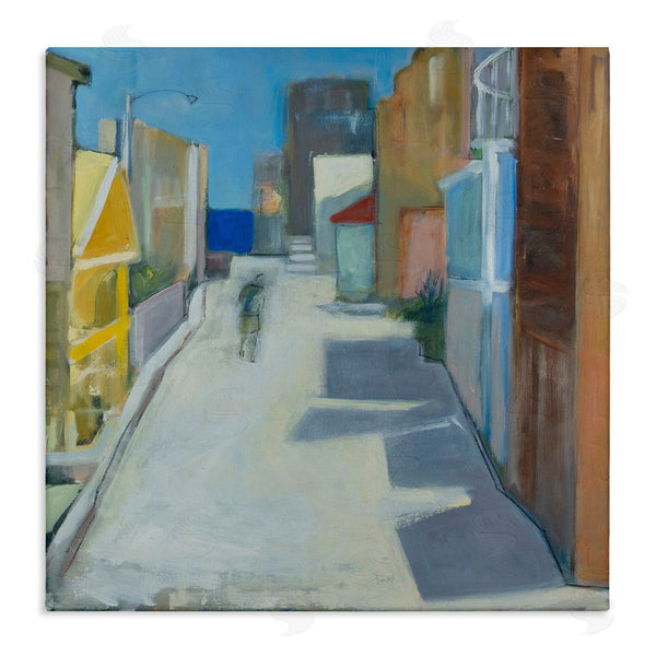 stupell industries Susanne Marie | Abstract Figure Walking Empty City Streets Contemporary Painting Wall Art