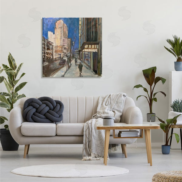 Stupell Industries Susanne Marie | Abstract Figures Walking Urban City Streets Blue Sky Wall Art