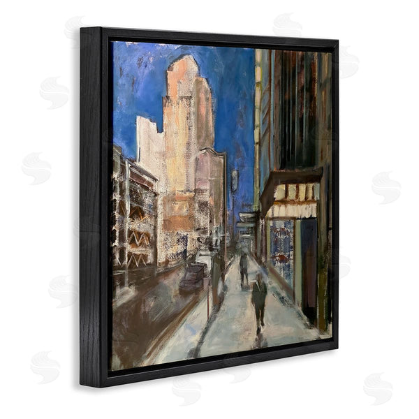 Stupell Industries Susanne Marie | Abstract Figures Walking Urban City Streets Blue Sky Wall Art