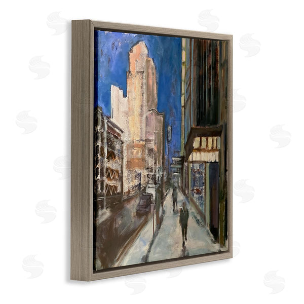 Stupell Industries Susanne Marie | Abstract Figures Walking Urban City Streets Blue Sky Wall Art