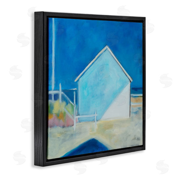 Stupell Industries Susanne Marie | Contemporary Beach House Landscape Soft Minimal Blue Waters Wall Art
