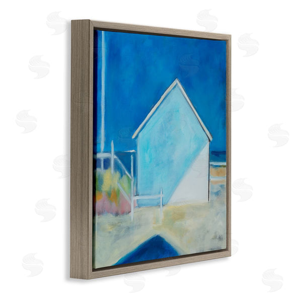 Stupell Industries Susanne Marie | Contemporary Beach House Landscape Soft Minimal Blue Waters Wall Art