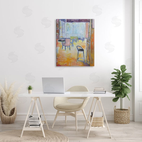 Stupell Industries Susanne Marie | Tropical Lounge Open Room Furnished Interior Contemporary Painting Wall Art