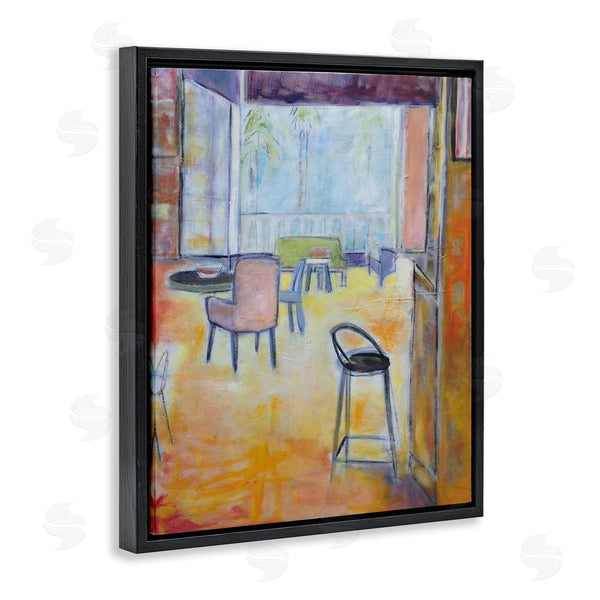 Stupell Industries Susanne Marie | Tropical Lounge Open Room Furnished Interior Contemporary Painting Wall Art
