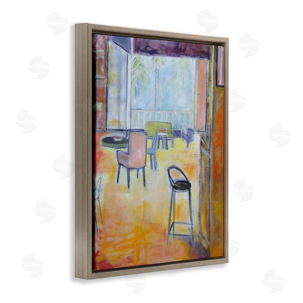 Stupell Industries Susanne Marie | Tropical Lounge Open Room Furnished Interior Contemporary Painting Wall Art