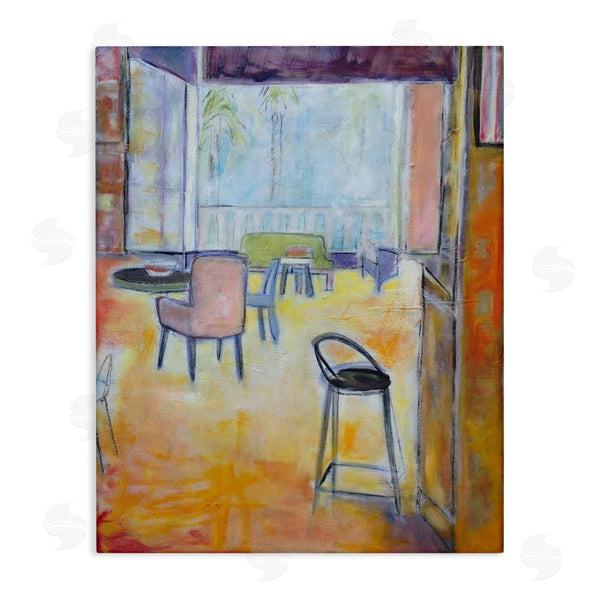 stupell industries Susanne Marie | Tropical Lounge Open Room Furnished Interior Contemporary Painting Wall Art