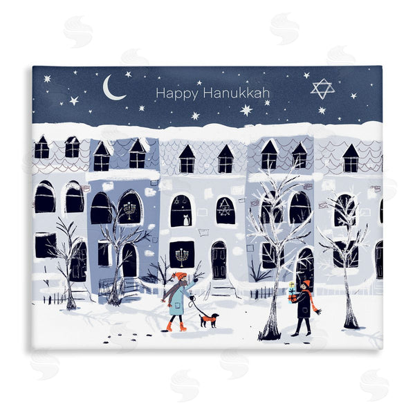stupell industries Susse Linton | Happy Hanukkah Winter City Scene Wall Art