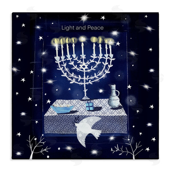 stupell industries Susse Linton | Light & Peace Menorah Stars Wall Art
