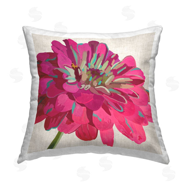 stupell industries Suzanne Allard | Bold Magenta Dahlia Flower Bloom Printed Throw Pillow