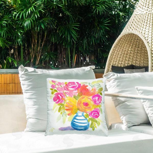Stupell Industries Suzanne Allard | Pink & Yellow Bouquet Printed Throw Pillow