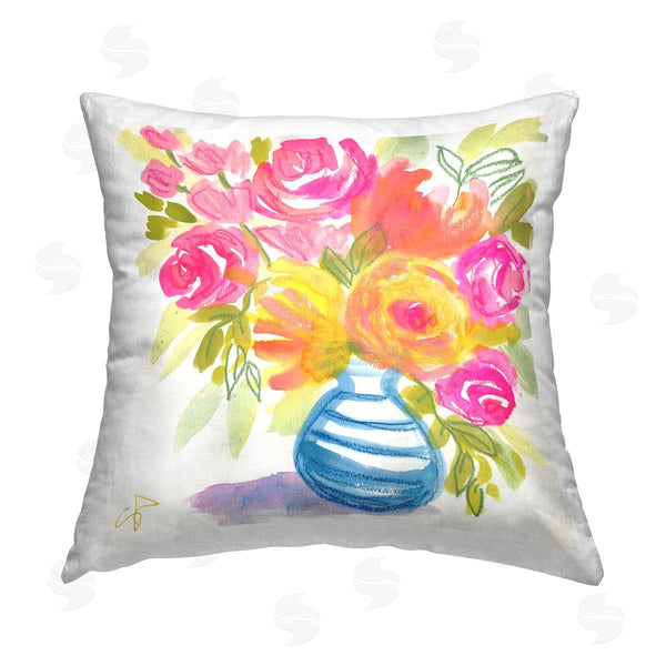 stupell industries Suzanne Allard | Pink & Yellow Bouquet Printed Throw Pillow