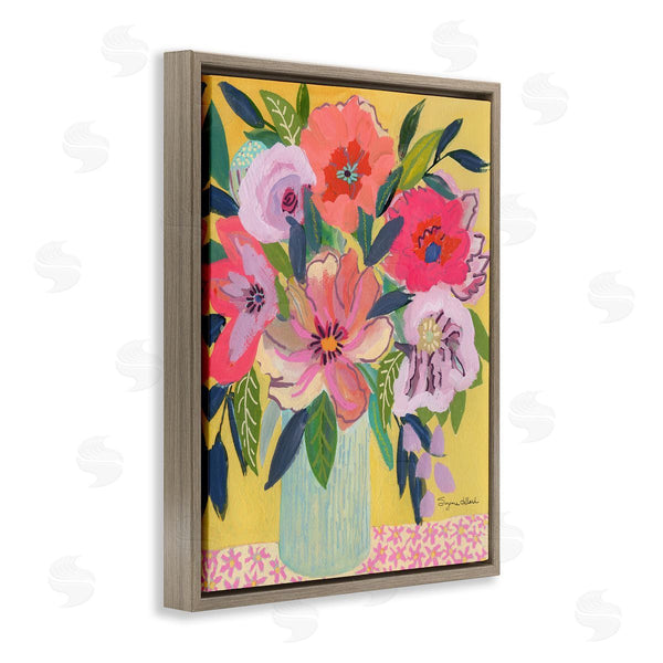 Stupell Industries Suzanne Allard | Vibrant Pink Bouquet On Yellow