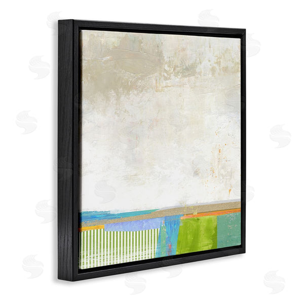 Stupell Industries Suzanne Nicoll | Abstract Geometric Open Landscape Green Blue Beige Wall Art