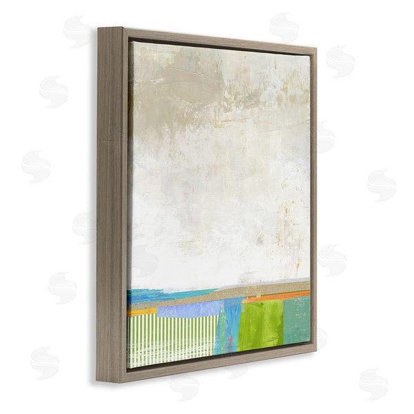 Stupell Industries Suzanne Nicoll | Abstract Geometric Open Landscape Green Blue Beige Wall Art