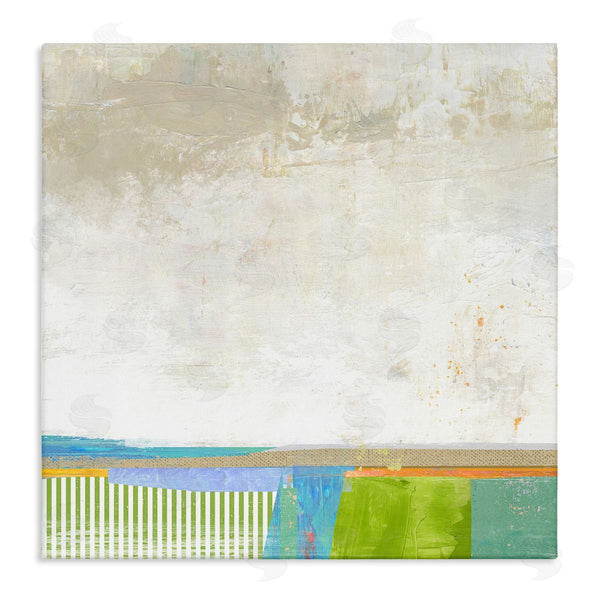 stupell industries Suzanne Nicoll | Abstract Geometric Open Landscape Green Blue Beige Wall Art