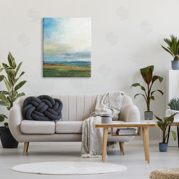 Stupell Industries Suzanne Nicoll | Blue Sky Meadow Landscape Alluring Green Hills Wall Art