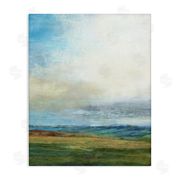 stupell industries Suzanne Nicoll | Blue Sky Meadow Landscape Alluring Green Hills Wall Art