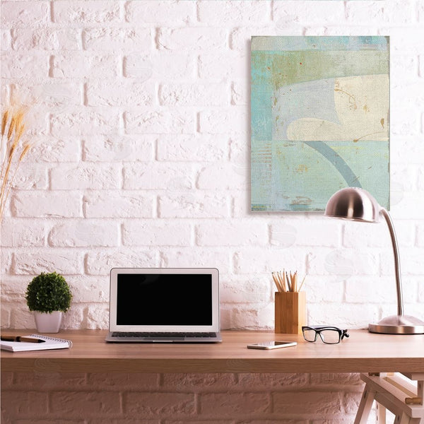 Stupell Industries Suzanne Nicoll | Contemporary Abstract Shapes Muted Cool Tones Wall Art