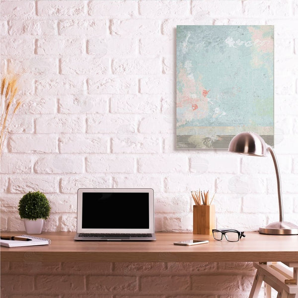 Stupell Industries Suzanne Nicoll | Disruptive Pink Paintbrush On Abstract Blue Design Wall Art