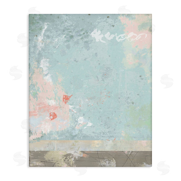 stupell industries Suzanne Nicoll | Disruptive Pink Paintbrush on Abstract Blue Design Wall Art
