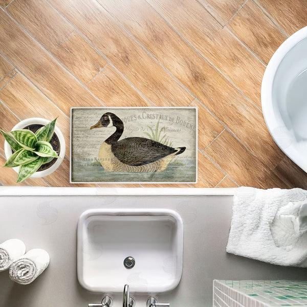 Stupell Industries Suzanne Nicoll | French Goose Vintage Motif Plush Bath Mat