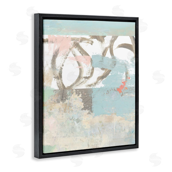 Stupell Industries Suzanne Nicoll | Messy Blue Paintbrush Strokes Over Abstract Shapes Wall Art